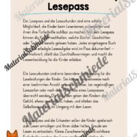 Lesepass & Leseurkunde für die Fuchsklasse (Arbeitsblatt 01)