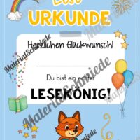 Lesepass & Leseurkunde für die Fuchsklasse (Arbeitsblatt 06)