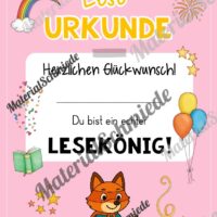 Lesepass & Leseurkunde für die Fuchsklasse (Arbeitsblatt 07)