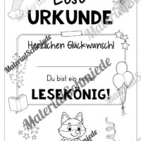 Lesepass & Leseurkunde für die Fuchsklasse (Arbeitsblatt 11)