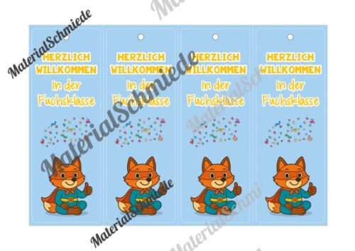 Lesezeichen für die Fuchsklasse (Arbeitsblatt 02)