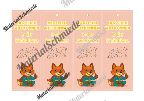 Lesezeichen für die Fuchsklasse (Arbeitsblatt 03)