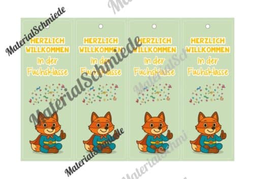 Lesezeichen für die Fuchsklasse (Arbeitsblatt 04)