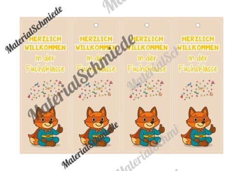 Lesezeichen für die Fuchsklasse (Arbeitsblatt 06)