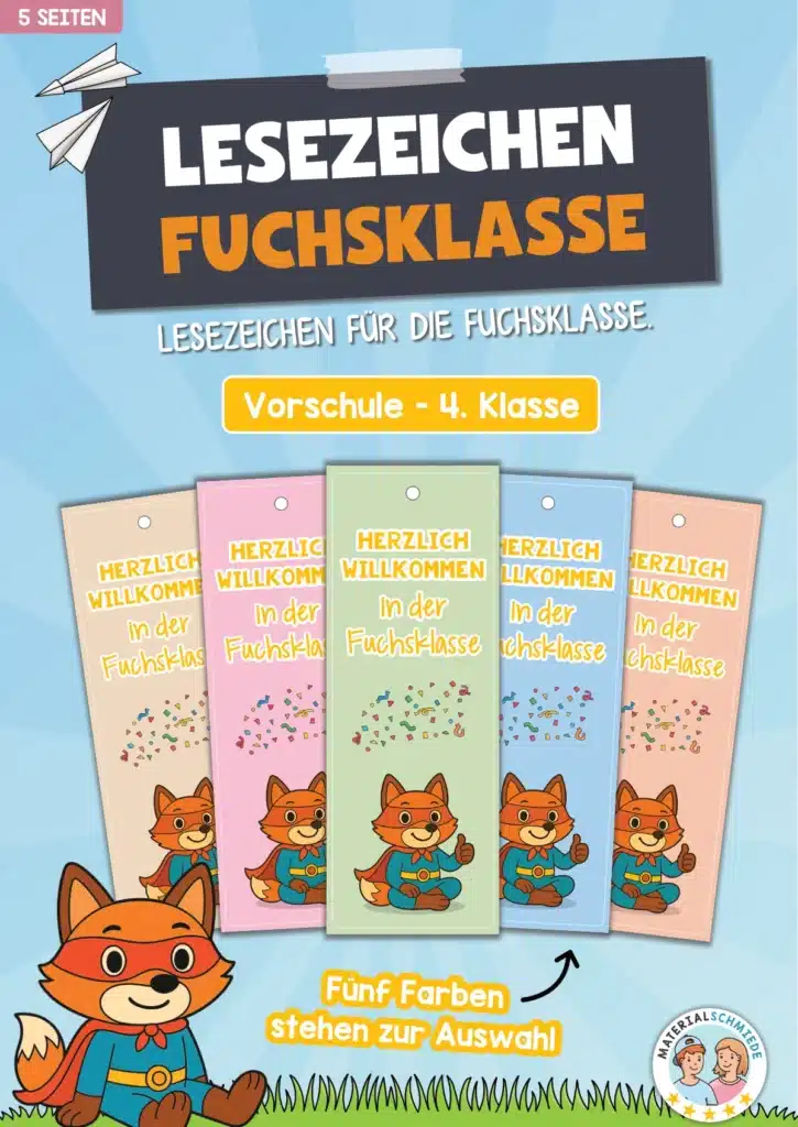 Lesezeichen für die Fuchsklasse