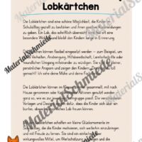 Lobkärtchen für die Fuchsklasse (Arbeitsblatt 01)