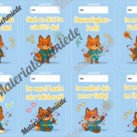 Lobkärtchen für die Fuchsklasse (Arbeitsblatt 05)