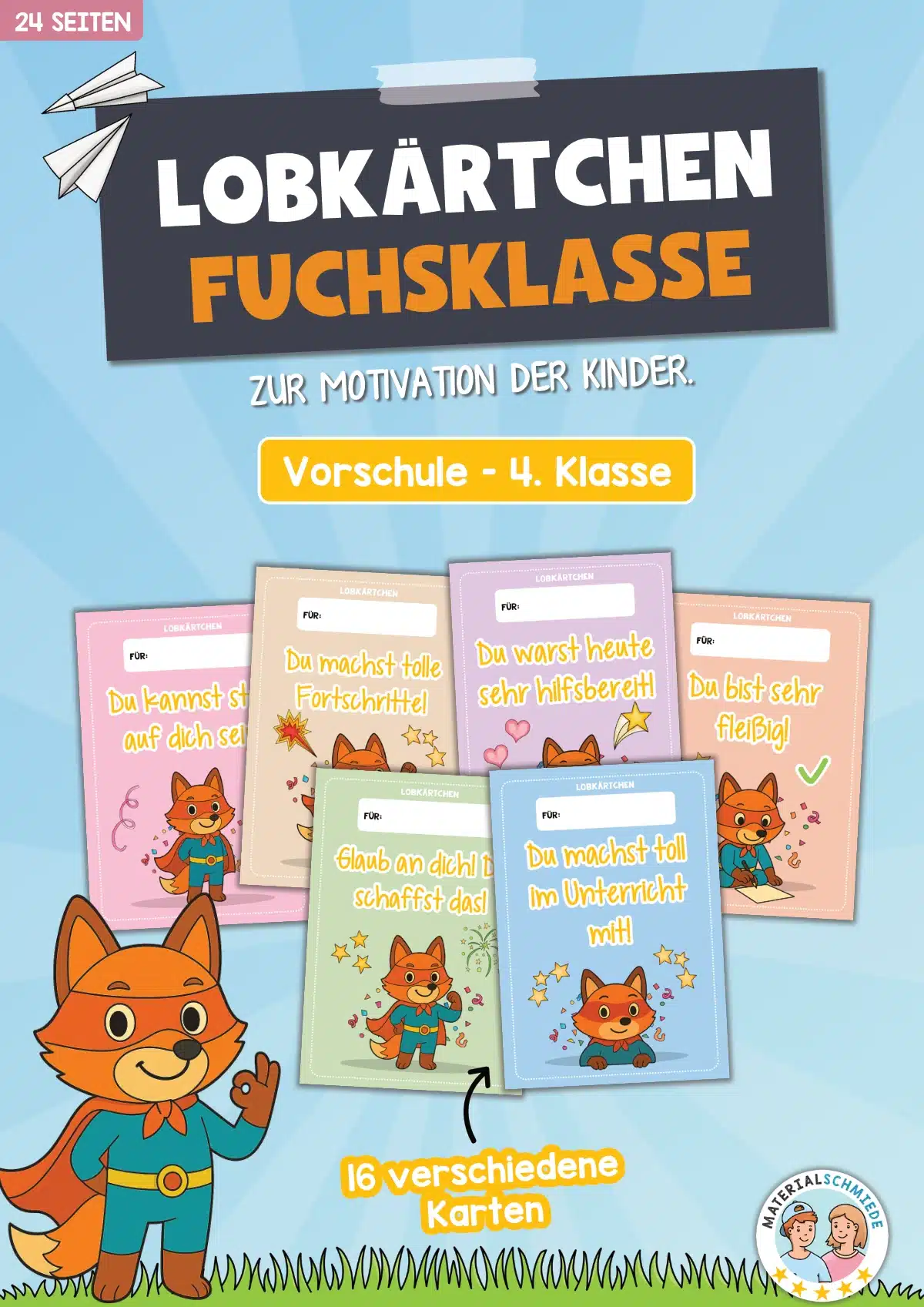 Lobkärtchen für die Fuchsklasse