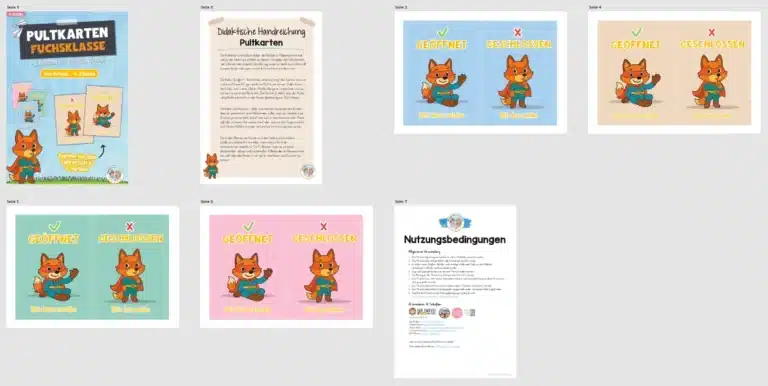 Pultkarten für die Fuchsklasse (Überblick)