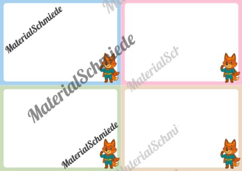 Mitteilungskarten für die Fuchsklasse (Arbeitsblatt 04)