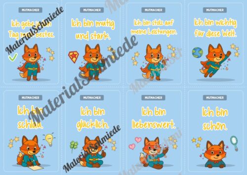24 Motivationskarten für die Fuchsklasse (Arbeitsblatt 02)