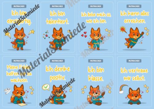 24 Motivationskarten für die Fuchsklasse (Arbeitsblatt 03)