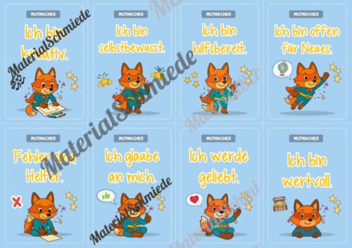 24 Motivationskarten für die Fuchsklasse (Arbeitsblatt 04)