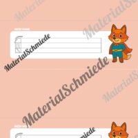20 Namensschilder für die Fuchsklasse (Arbeitsblatt 02)