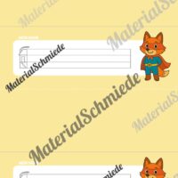 20 Namensschilder für die Fuchsklasse (Arbeitsblatt 03)