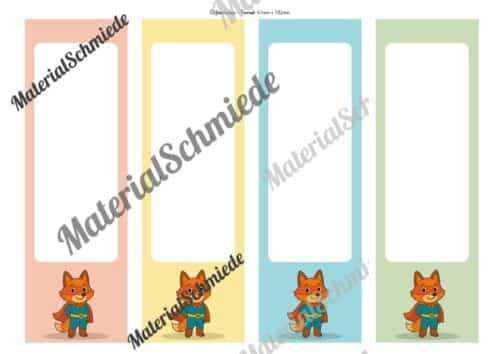 Ordnerrücken für die Fuchsklasse (Arbeitsblatt 03)