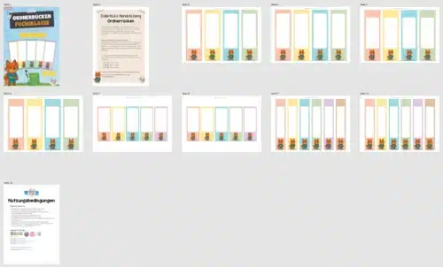 Ordnerrücken für die Fuchsklasse (Überblick)