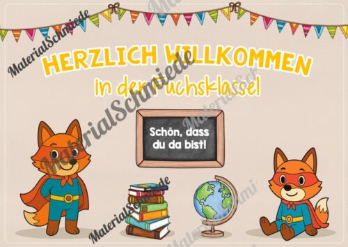 Willkommensplakate für die Fuchsklasse (Arbeitsblatt 02)