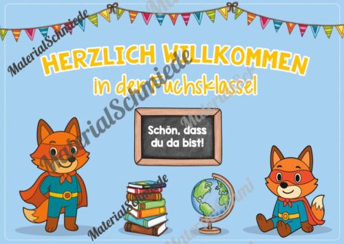 Willkommensplakate für die Fuchsklasse (Arbeitsblatt 03)