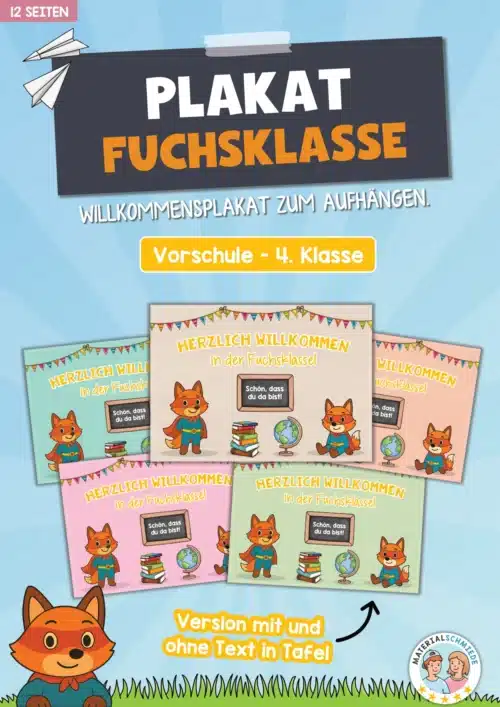 Willkommensplakate für die Fuchsklasse
