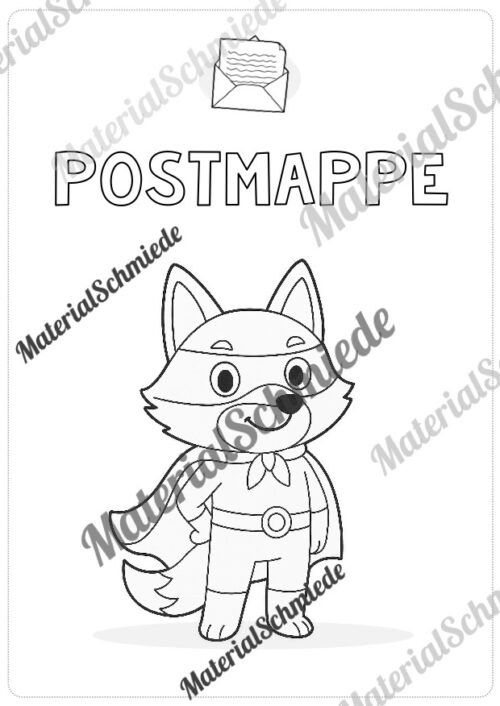 Deckblätter für die Postmappe (Fuchsgruppe) - Arbeitsblatt 12