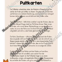 Pultkarten für die Fuchsklasse (Arbeitsblatt 01)