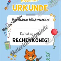 Rechenpass & Rechenurkunde für die Fuchsklasse (Arbeitsblatt 06)