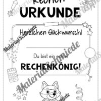 Rechenpass & Rechenurkunde für die Fuchsklasse (Arbeitsblatt 11)