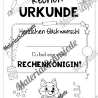Rechenpass & Rechenurkunde für die Fuchsklasse (Arbeitsblatt 12)