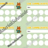 Lob-Sammelkarten für die Fuchsklasse (Arbeitsblatt 04)