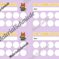 Lob-Sammelkarten für die Fuchsklasse (Arbeitsblatt 06)