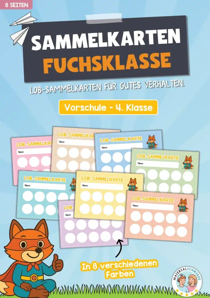 Lob-Sammelkarten für die Fuchsklasse