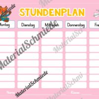 Stundenplan für die Fuchsklasse (Arbeitsblatt 07)