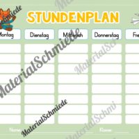 Stundenplan für die Fuchsklasse (Arbeitsblatt 08)