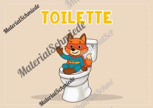 WC-Schilder / Toiletten-Ampel für die Fuchsklasse (Arbeitsblatt 04)