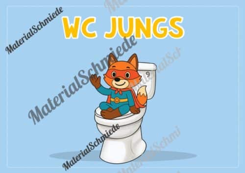 WC-Schilder / Toiletten-Ampel für die Fuchsklasse (Arbeitsblatt 05)