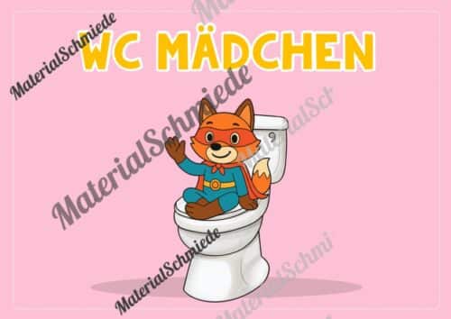 WC-Schilder / Toiletten-Ampel für die Fuchsklasse (Arbeitsblatt 06)