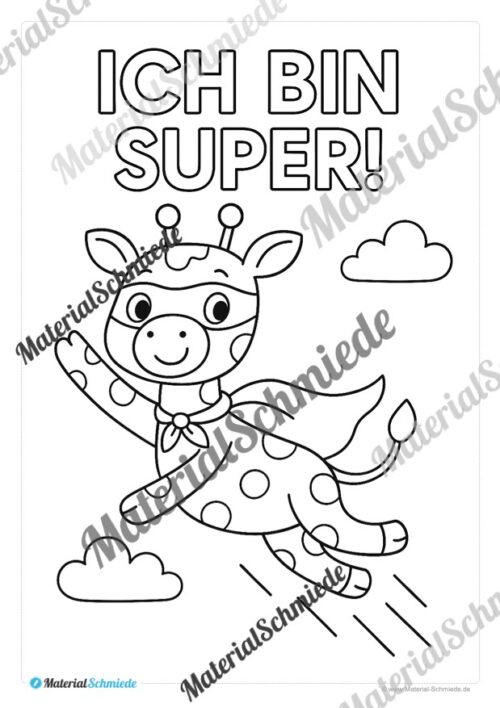 Ausmalbilder für die Giraffenklasse (Arbeitsblatt 02)