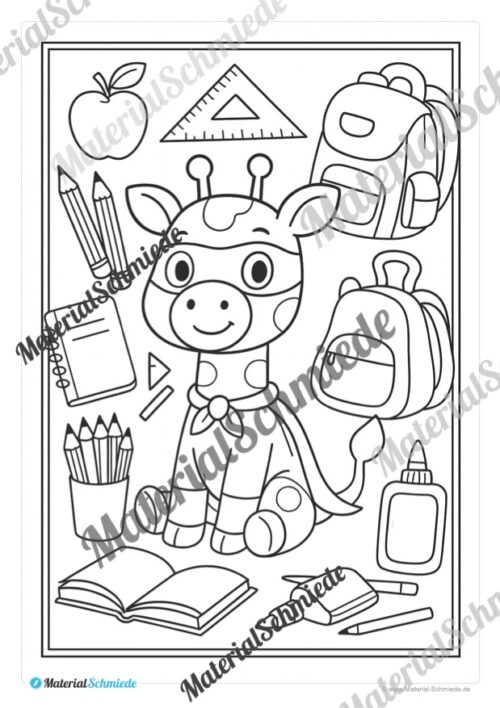 Ausmalbilder für die Giraffenklasse (Arbeitsblatt 03)