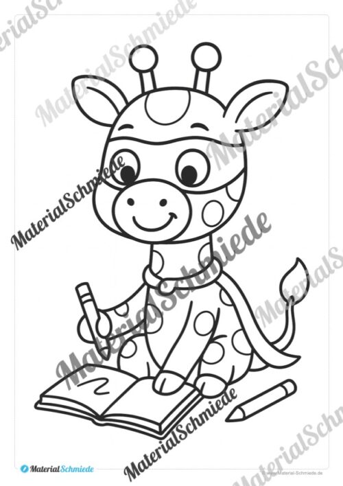 Ausmalbilder für die Giraffenklasse (Arbeitsblatt 04)
