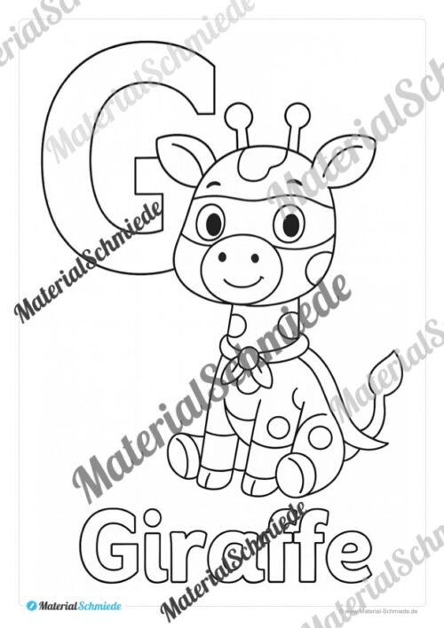 Ausmalbilder für die Giraffenklasse (Arbeitsblatt 06)