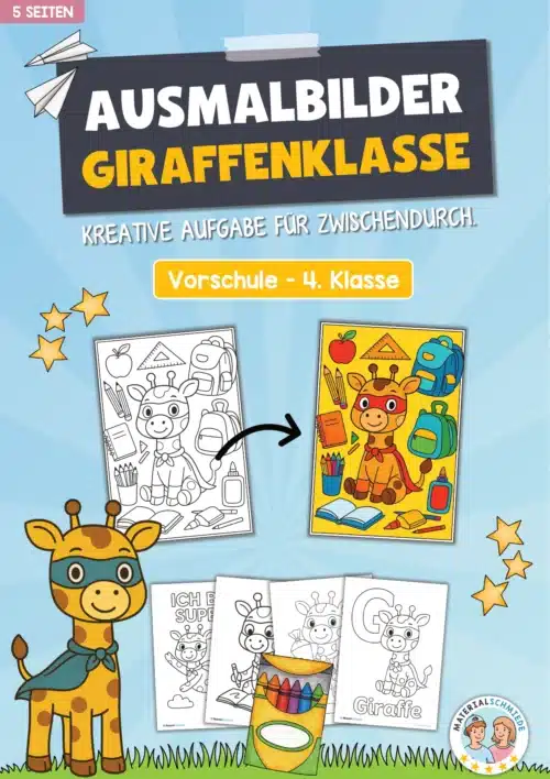Ausmalbilder für die Giraffenklasse
