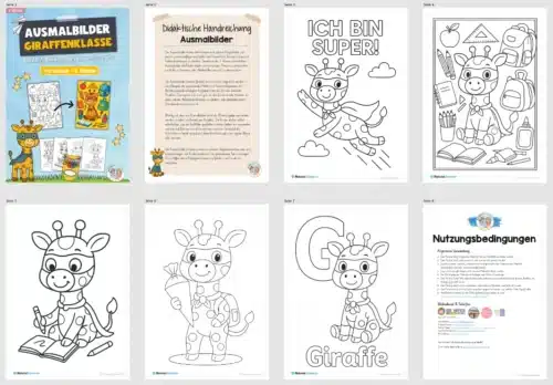 Ausmalbilder für die Giraffenklasse (Überblick)