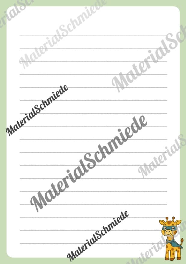 Briefpapier für die Giraffenklasse (Arbeitsblatt 04)