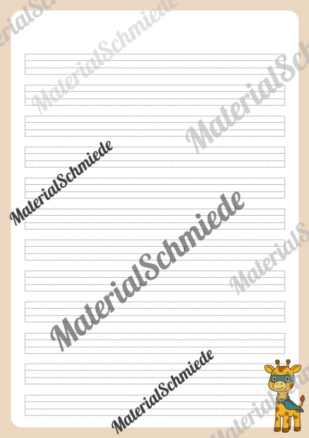 Briefpapier für die Giraffenklasse (Arbeitsblatt 05)