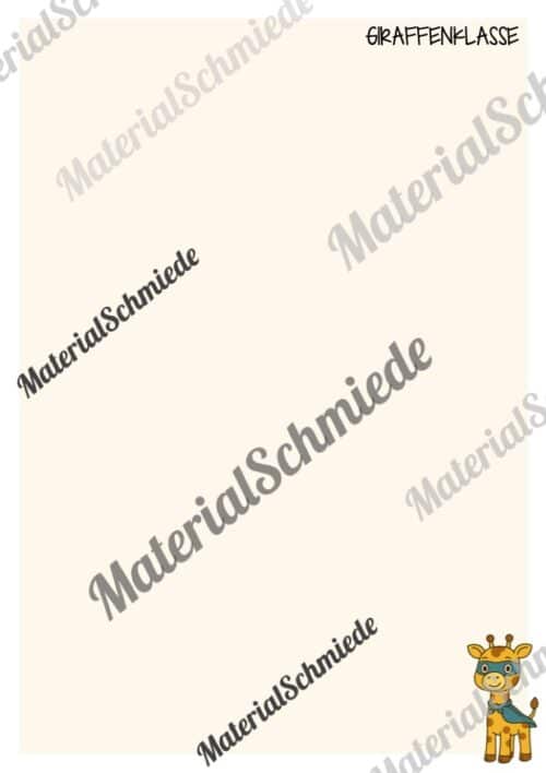Briefpapier für die Giraffenklasse (Arbeitsblatt 06)