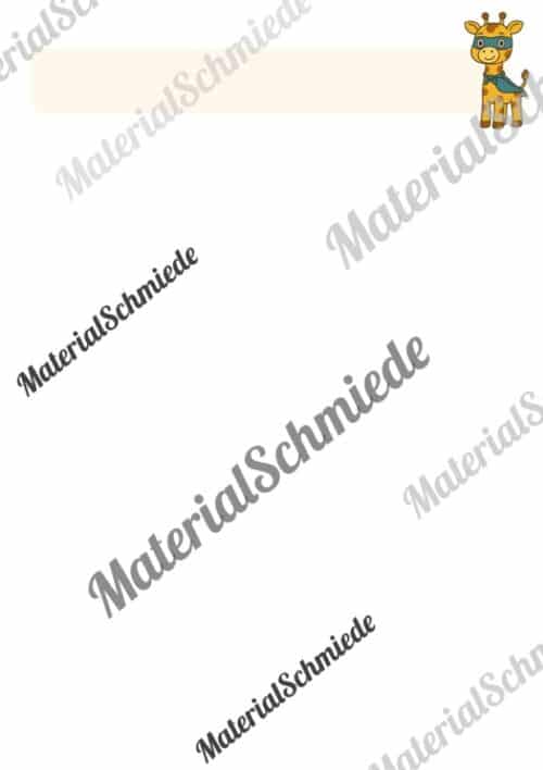 Briefpapier für die Giraffenklasse (Arbeitsblatt 07)