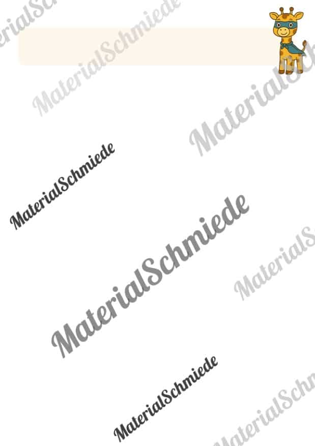 Briefpapier für die Giraffenklasse (Arbeitsblatt 07)