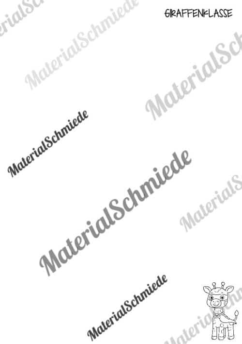 Briefpapier für die Giraffenklasse (Arbeitsblatt 09)