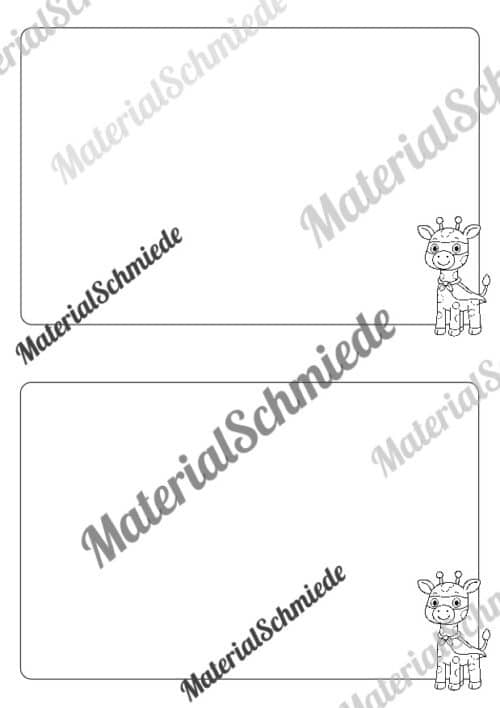 Briefpapier für die Giraffenklasse (Arbeitsblatt 13)